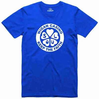 Wigan Casino Northern Soul Música Camiseta Del Algodón Holgada para Hombre - Imagen 1 de 4