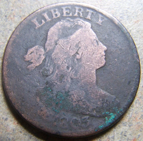 1803 Draped Bust Large Cent -- Low Mintage:  941,116 Cover
