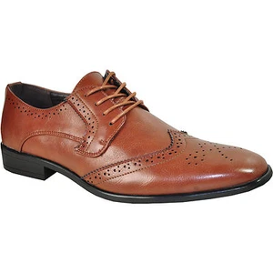 BRAVO/KING-2 Dress Shoe Classic Oxford Leather Lining Brown Matte - Picture 1 of 7
