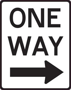 One Way (Right) Bumper Sticker Window Decal Multiple Sizes - Imagen 1 de 1