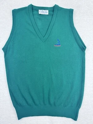 Pickering Golf Vest V-Neck VTG Sweater Green "Pinehurst" Sleeveless M USA. - Image 1 of 4