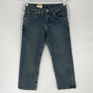 Lee Youth Boys Deep Blue Straight Leg Denim Jeans Size 8 Husky NEW - Picture 1 of 16