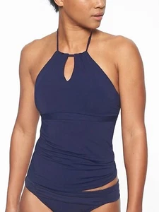 Athleta High Neck Keyhole Tankini Swim Top Blue XLARGE #163632 - Picture 1 of 3
