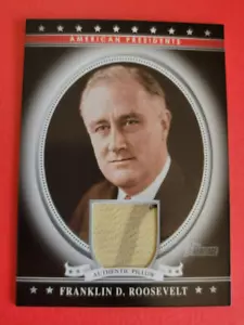 PRESIDENT FRANKLIN D. ROOSEVELT USED PILLOW RELIC CARD 2009 TOPPS HERITAGE USA * - Imagen 1 de 2