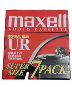 Maxell UR90 Audio Cassette Cintas en Blanco Paquete de 7 90 Minutos Sesgo Normal Sellado Nuevo de Lote Antiguo - Imagen 1 de 5