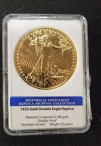 American Mint 1933 Gold Double Eagle Replica Coin PROOF 24k gold layered. - Picture 1 of 3