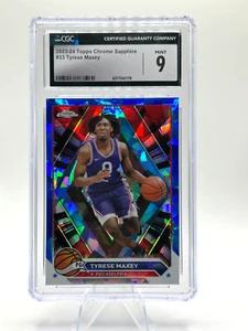2023-24 Topps Chrome Sapphire #33 - Tyrese Maxey CGC MINT 9 - Picture 1 of 2