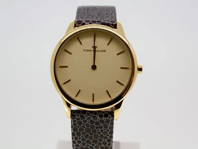 TOM TAILOR reloj de mujer acero inoxidable oro correa cuero marrón 5414702 PVP 89,95 Foto 1 de 4