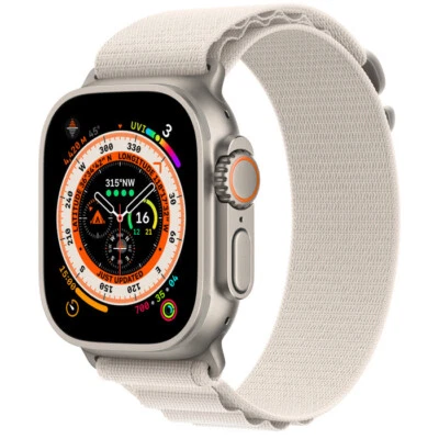 Apple Watch Ultra Titanium Case 49mm with Starlight Alpine Loop GPS + Cellular - Image 1 of 3