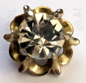 Broche vintage en tono dorado estrás - Imagen 1 de 8