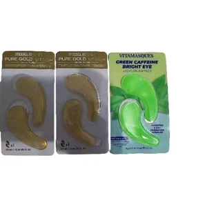 2 MasqueBar Pure Gold Hydro Gel Eye Mask, 1 Vitamasques Eye Mask - Picture 1 of 1