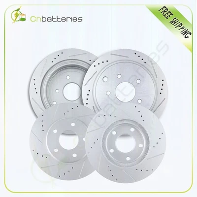 Front + Rear Drilled & Slotted Brake Discs Rotors For Nissan Quest 2004 - 2013 - Imagem 1 de 4
