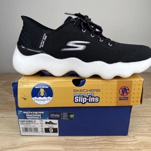 Skechers Go Walk Damen-Slipper Massage Fit schwarz lavendel freihändig Größe 9 - Bild 1 von 19