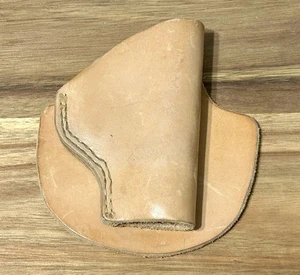 small handmade leather holster tan color Vintage - Picture 1 of 10