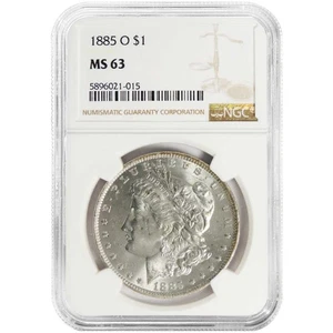 1885-O $1 Morgan Silver Dollar NGC MS63 Brown Label - Picture 1 of 2