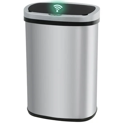13 Gallon Kitchen Trash Can Automatic Touch Free Garbage Can with Lid Stainless - Image 1 of 4