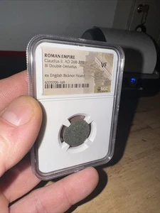 Roman Empire Denarius NGC Claudius II Bicknor English Hoard Antique Relic AD 268 - Picture 1 of 24