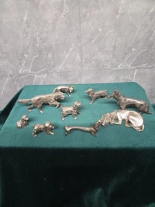 Vintage Old Antique Silver Plated decorative display Dog Breeds - Picture 1 of 16