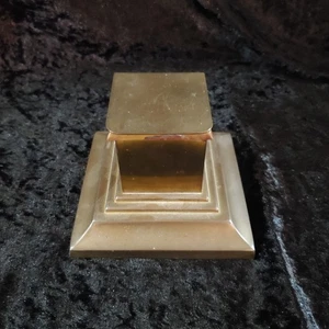 Antique Bradley & Hubbard brass tone heavy desk ink well w/ milk glass insert J - Picture 1 of 8