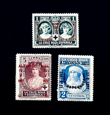 SPAIN Stamp Lot - 1927 Red Cross King Alfonso XIII 25th Overprint MH r77 🔥Rare - Image 1 of 2