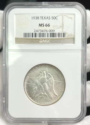 1938 Texas Centennial Commemorative Silver Half Dollar 50c Coin NGC MS66 - Image 1 of 4