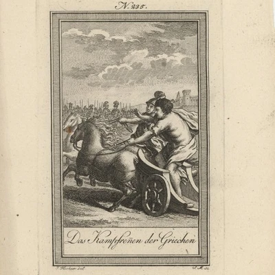 Griechische Geschichte Olympia Olympische Spiele Sport Orig Kupferstich 19 Jhd - Bild 1 von 3