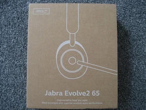 JABRA EVOLVE2 65 USB-C MS STEREO WIRELESS HEADSET BLACK - BRAND NEW - RRP £125+ - Photo 1/8