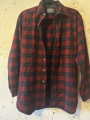 Pendleton Virgin Wool Plaid Shirt Woman’s Large Plaid  USA 1980’s 055 - Image 1 of 4