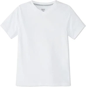 French Toast Boys Short Sleeve V-Neck Tee T-Shirt 8, White - Picture 1 of 5