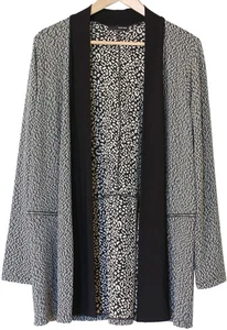 Giacca CARDIGAN SUN KIM comodo USA nero osso stampa animalier con tasche zip taglia XL - Foto 1 di 4