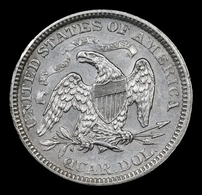 1874 Seated Liberty Quarter with Arrows PCGS AU Detail - Image 1 of 4