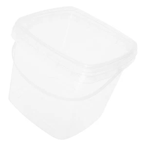 Plastic 2L Bucket Clear Buckets with Lid Collection - Picture 1 of 12