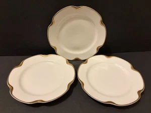 3 Haviland Limoges Brot Dessert Teller überbacken Jubiläum Goldrand 6" - Bild 1 von 3