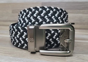 Black Clover Live Lucky Stretch Braided Black & White Cut-to-Fit Belt 38 - Picture 1 of 11