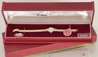 Vintage Zodiac Custom Swiss 10k RGP Bezel Watch Duchess Band NOS - Image 1 of 4