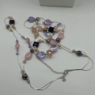 Gorgeous Juicy Couture Crystal Illusion Beaded Statement Necklace 36-40” - Image 1 of 4