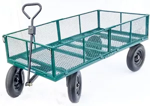 Enorme carrello da giardino, rimorchiabile, lati rimovibili, pneumatici OT2000W2 - Foto 1 di 12