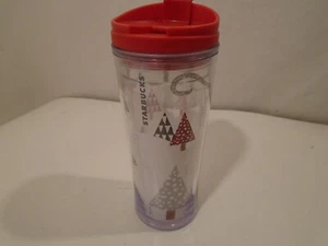 Starbucks Holiday 2016 Fox Winter Acrylic Hot Cold Cup Tumbler 12 oz EUC Red Lid - Picture 1 of 8