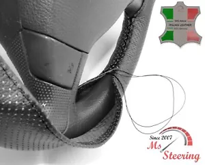 FOR SCION TC 11-16 BLACK PERF LEATHER STEERING WHEEL COVER BLACK STIT - Bild 1 von 6