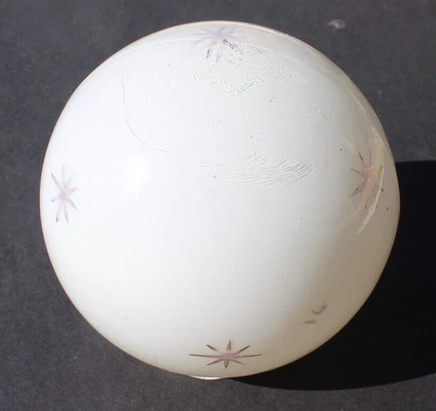 Vtg 1960s MCM Glass Globe Light Shade Atomic Gold Stars Milk Glass Globe Cover