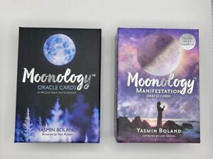 Lot Of 2 MOONOLOGY Oracle Decks Cards & Guidebooks..AUTHENTIC..VG..Tarot…