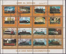 1972 - Umm al Qiwain - Airmail - Locomotives - MNH ** SW #1287/1302