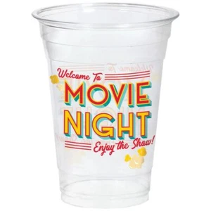 Movie Night Plastic 16 oz Plastic Cups 20 Per Pack Tableware Decoration - Picture 1 of 1
