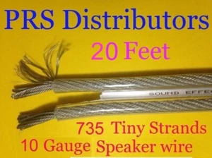 SPEAKER WIRE 10 GAUGE for CAR BOAT TRUCK DJ HOME SPEAKERS AUDIO SYSTEMS 20 feet - Picture 1 of 5