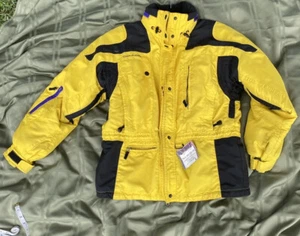 Winter Coat Ski Jacket Vitesse By Couloir Winter Size 14 Yellow Black Vintage - Picture 1 of 7