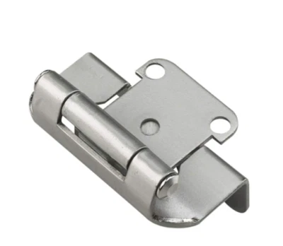 Bisagra tradicional envolvente de 1/2" superpuesta de níquel satinado con cierre automático (1 par) 2 piezas Foto 1 de 4