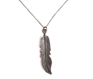 Sterling Silver Feather Charm Necklace - Picture 1 of 5