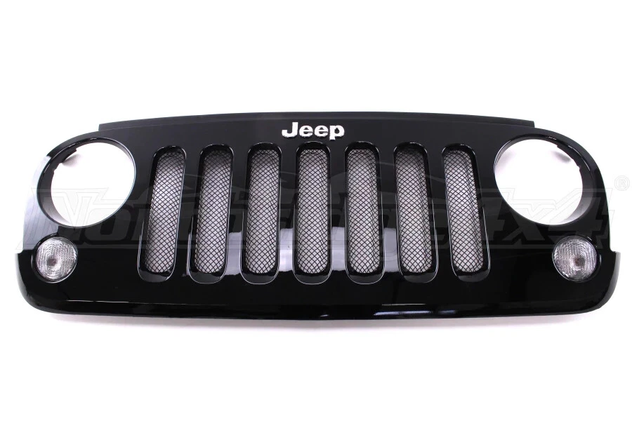 Rejilla de malla todoterreno Drake negra para Jeep JK 2007-2018 rejilla de malla negra Foto 1 de 4