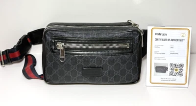 GUCCI GG Supreme belt Waist Body bag Fanny Pack 474293 canvas Black cross body - Image 1 of 4