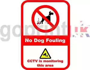 NO DOG FOULING YOU'RE ON CCTV INSEGNA STAMPATA A6 A5 A4 A3 insegne/adesivi - Foto 1 di 1